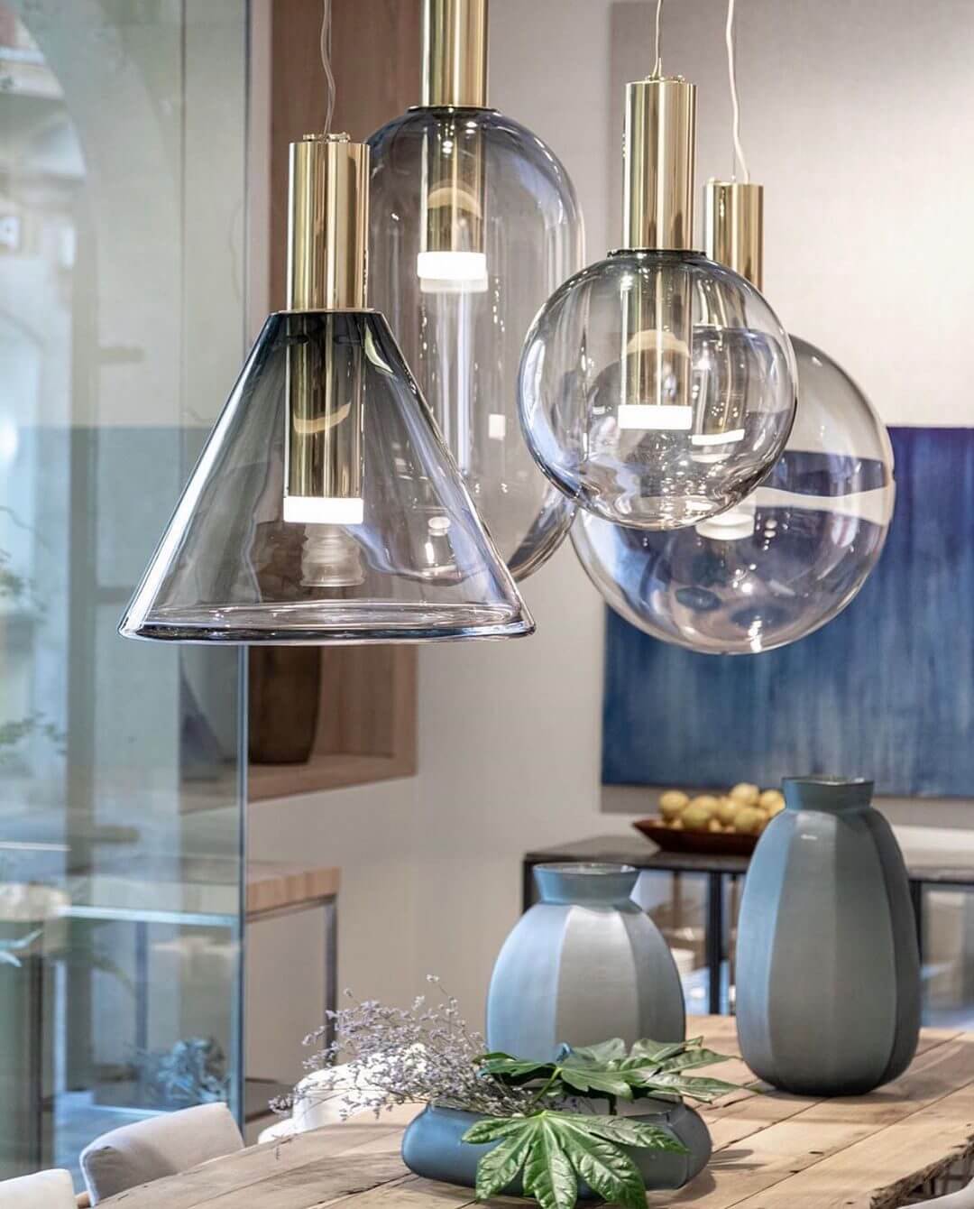 Elegant Pendel Lampe i Glas & Metal - Isabel