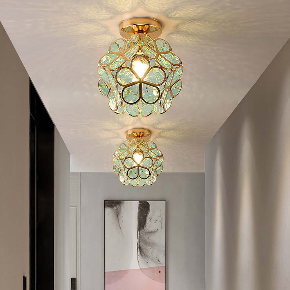 Elegant Blomsterglas Loftslampe