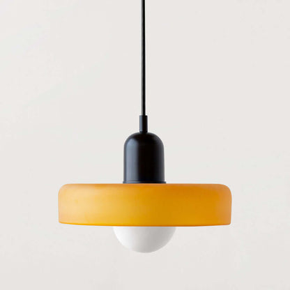 Farvet Glas Pendellampe - Bauhaus Design