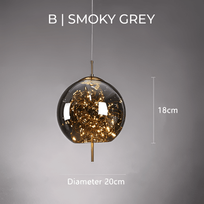 Elegant Pendel i Brunt Glas | 3 Størrelser