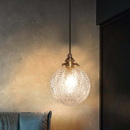 Elegant Sfærisk Glas Pendellampe - Dia 15cm