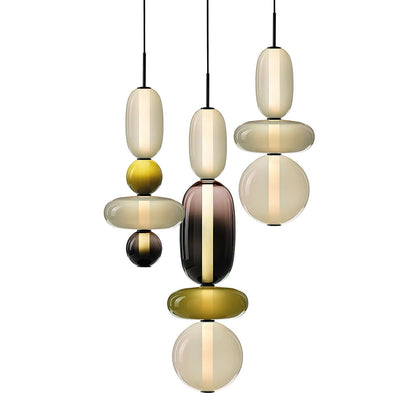 Farverig Glas Pendel - Moderne Designlampe