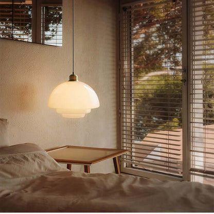 Elegant Pendel i Hvidt Glas - 3 Størrelser