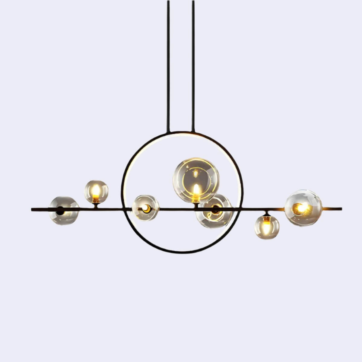 Elegant Lysekrone med Glaskugler | 100/140cm