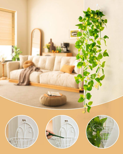 Dekorativ LED Efeu Ranke med Lys