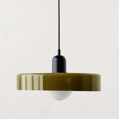 Farvet Glas Pendellampe - Bauhaus Design
