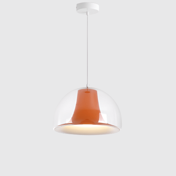 Elegant Halvcirkelformet Glas Pendellampe