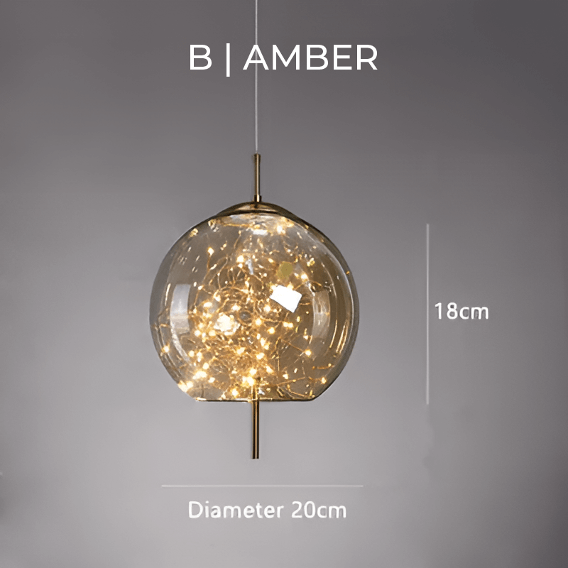 Elegant Pendel i Brunt Glas | 3 Størrelser