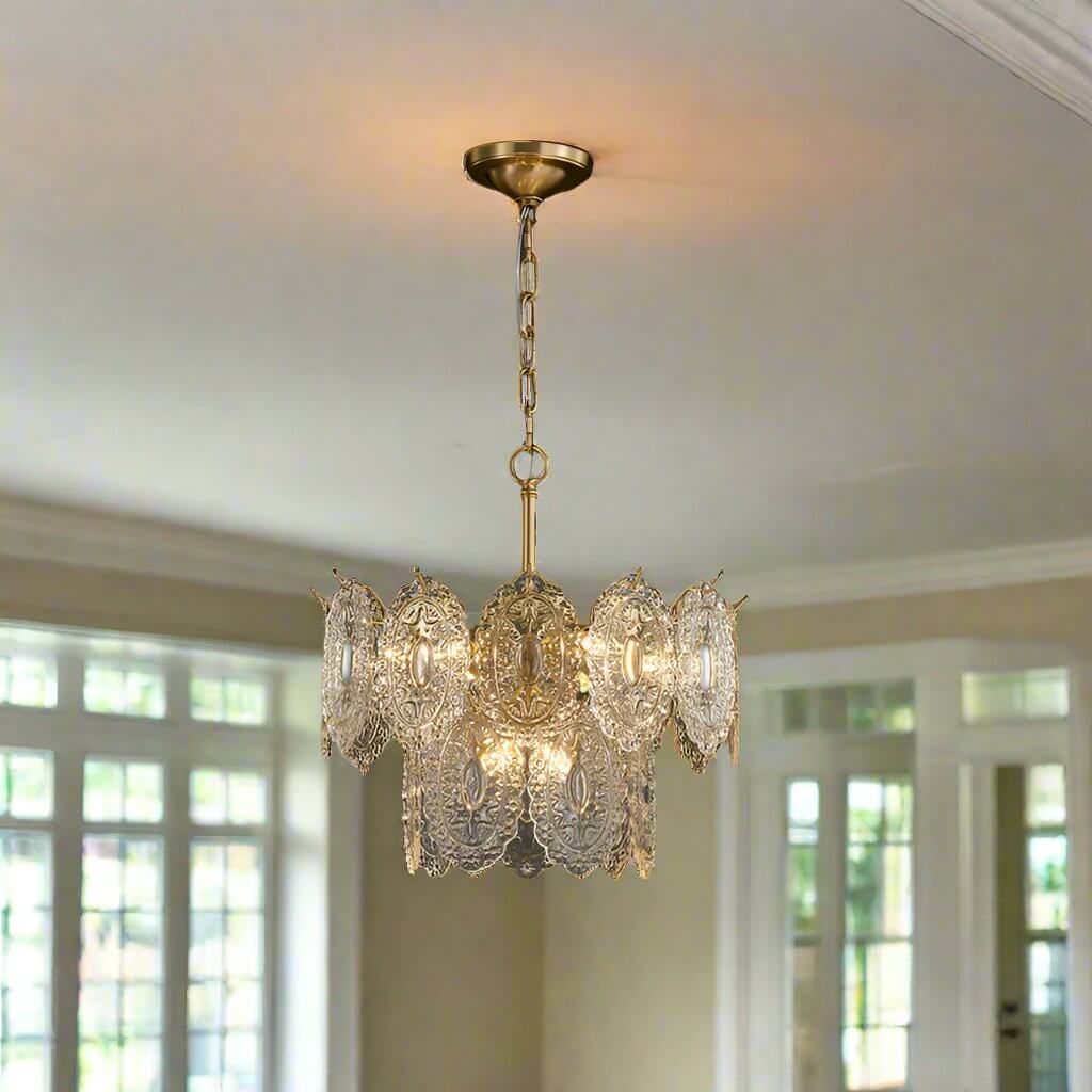 Krystal lysekrone, 5/7 hoveder, elegant design