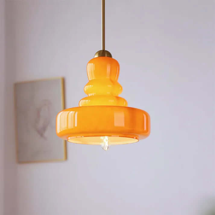 Elegant Kalebasformet Glas Pendellampe
