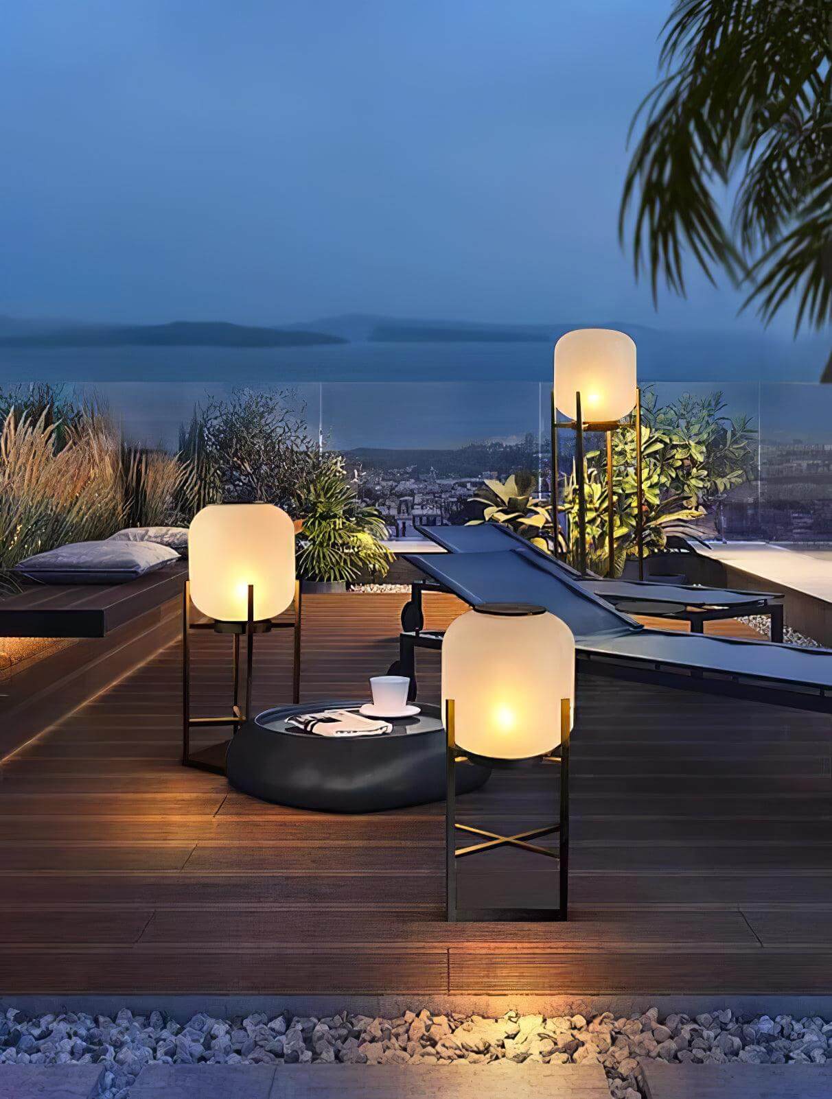 Solcelle gulvlampe lanterne udendørs