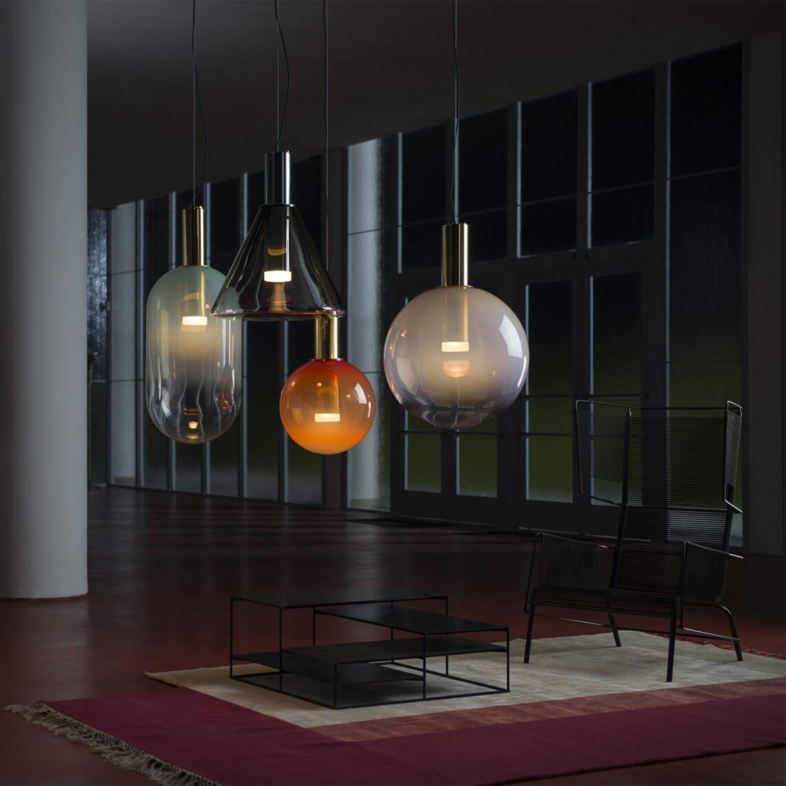 Elegant Pendel Lampe i Glas & Metal - Isabel