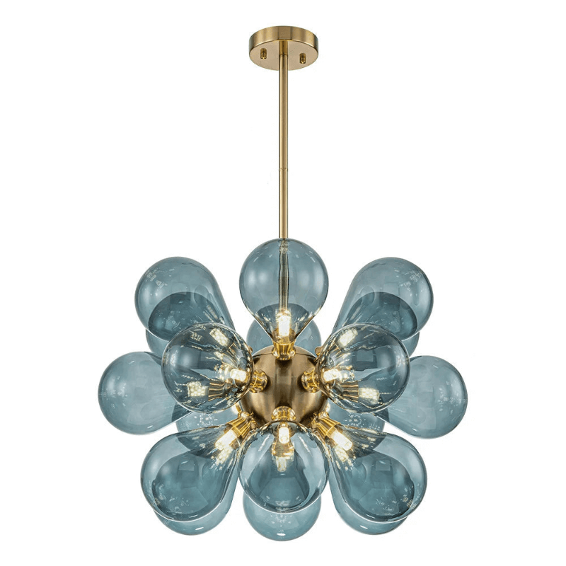 Elegant Blå Boblelysekrone - 65cm