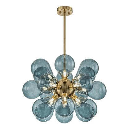 Elegant Blå Boblelysekrone - 65cm