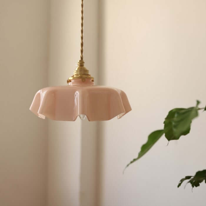 Elegant Retro Blomsterlampe i Glas