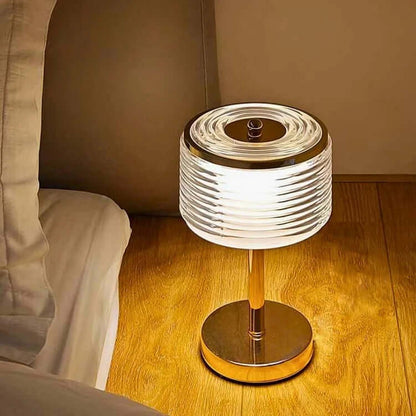 Elegant LED Ring Bordlampe i Guld - 16x30cm