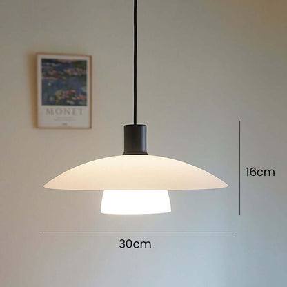 Minimalistisk hvid glas pendel