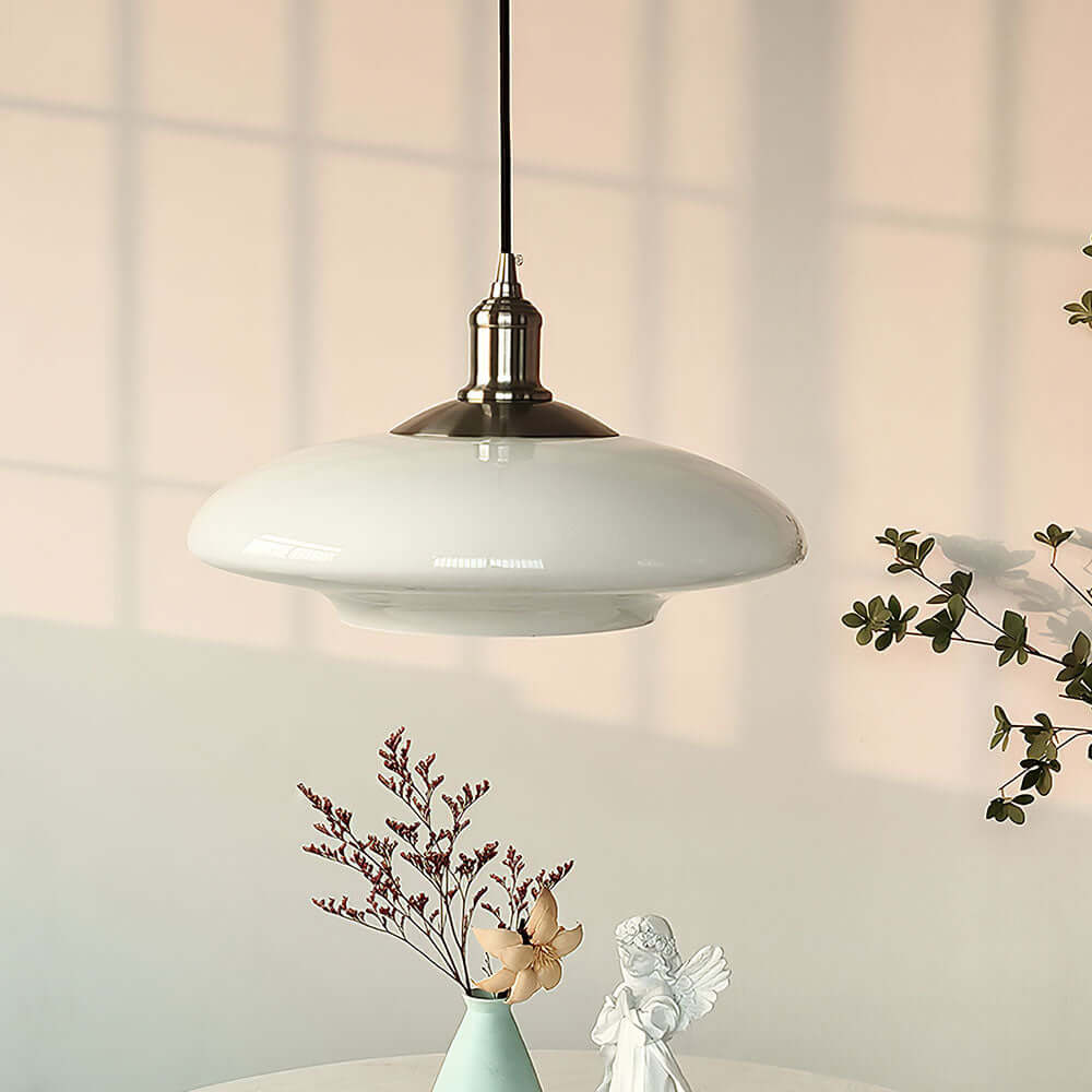 Elegant Hvid Glas Pendel - Moderne Design