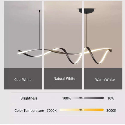 Moderne LED Lysekrone i Sort - 116cm