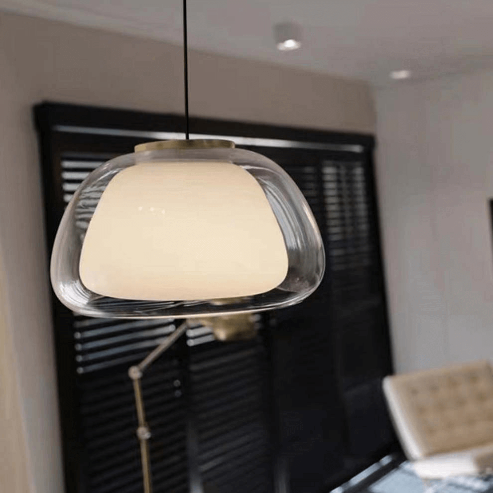 Elegant Jelly Pendellampe i Mælkeglas