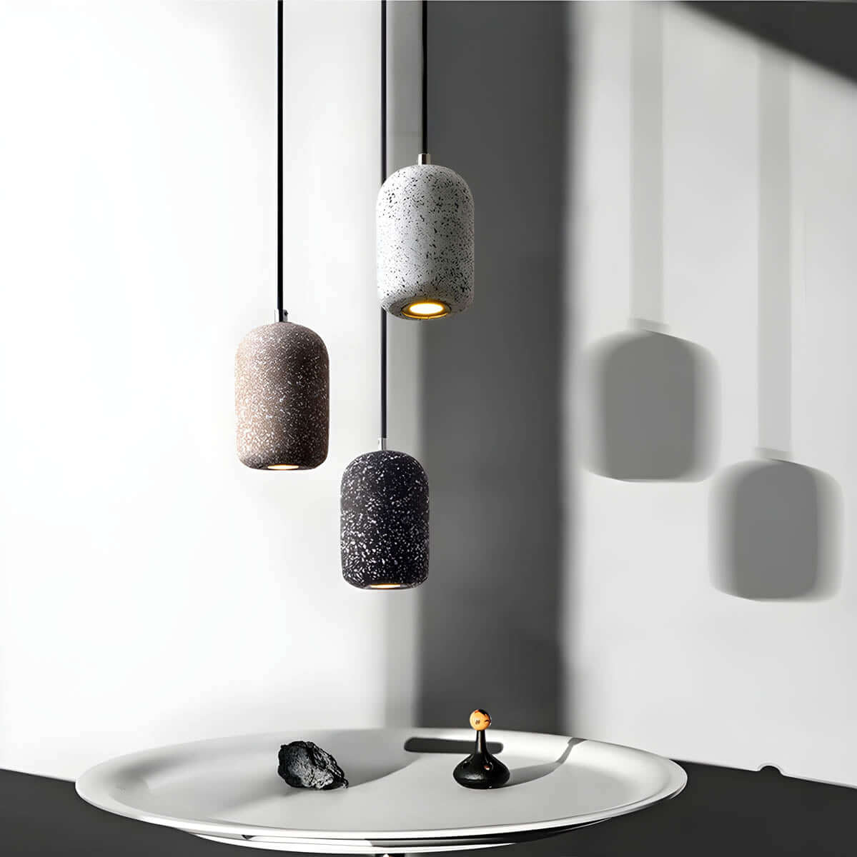 Moderne Cement Pendellampe - Dia 16cm
