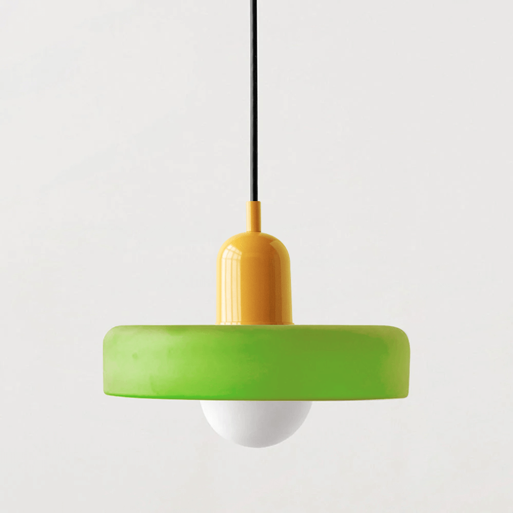 Farvet Glas Pendellampe - Bauhaus Design