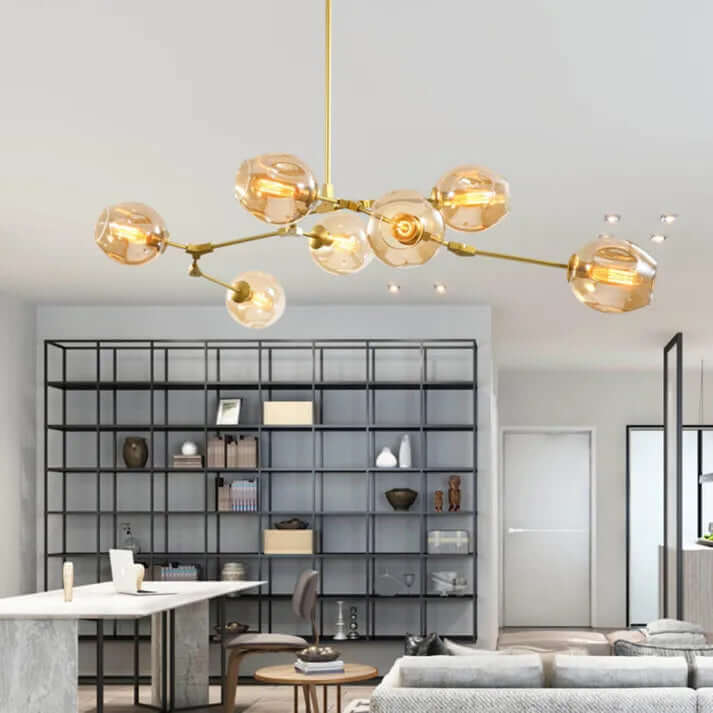 Moderne Sputnik Lysekrone i Bobleglas