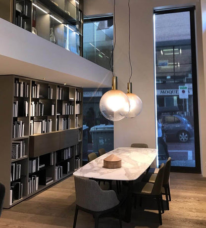 Elegant Pendel Lampe i Glas & Metal - Isabel