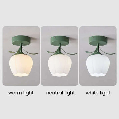 Tiffany Blomster Loftslampe i Mini Format