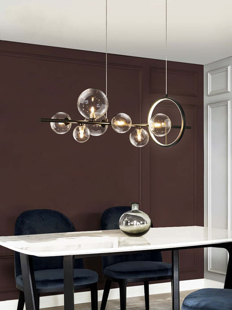 Elegant Boblelysekrone i Glas