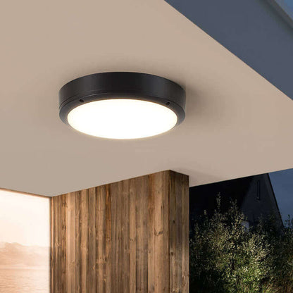 Vandtæt LED Udendørs Loftslampe Rund Aluminium