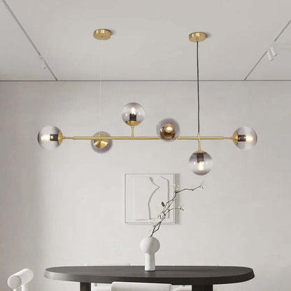 Elegant Kugle Pendel Lampe i Glas & Metal