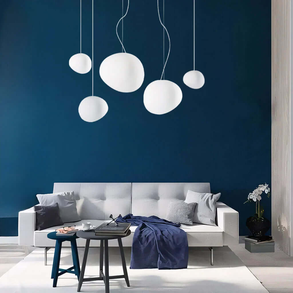 Hvid Pebble Pendel - Elegant Designlampe