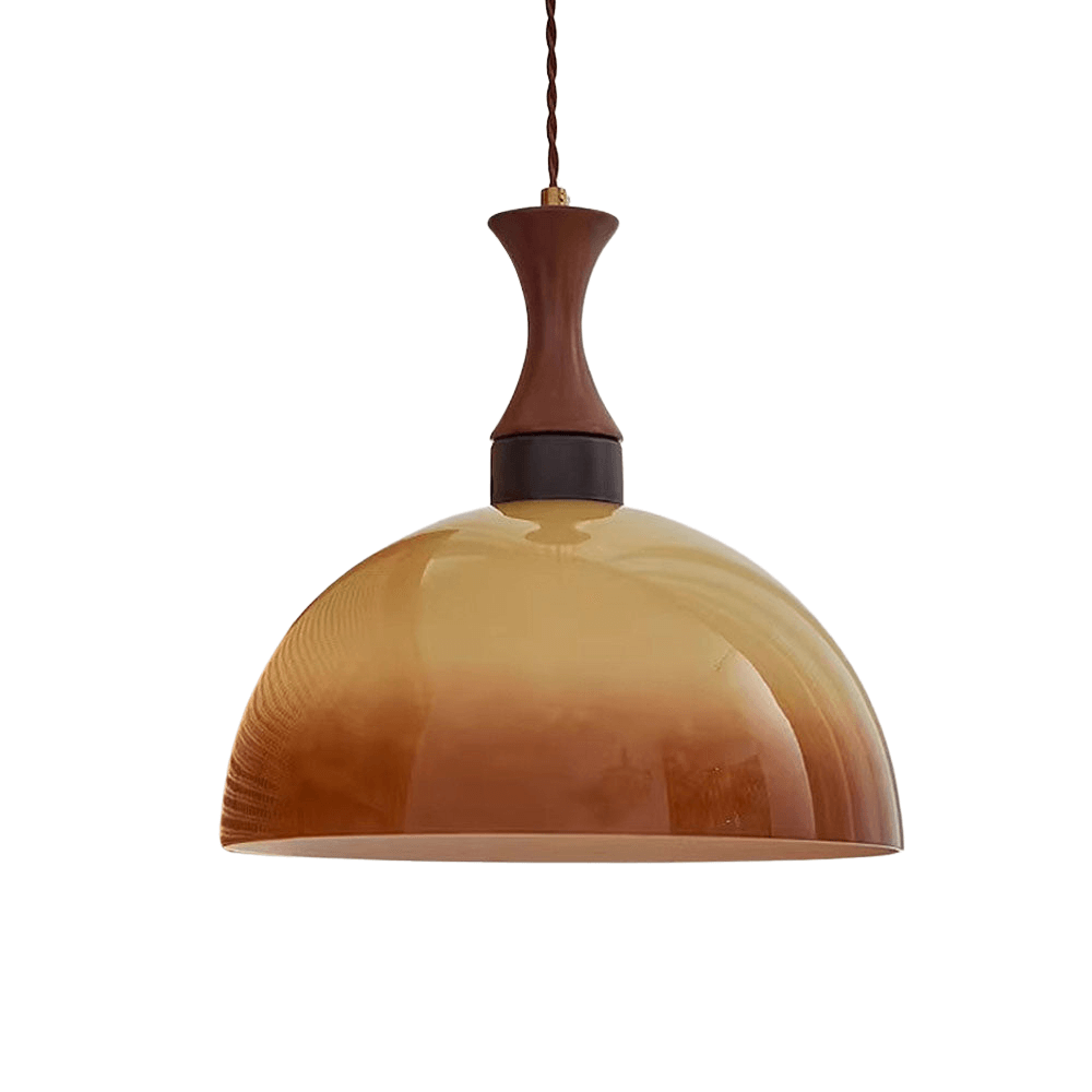 Ravfarvet Retro Glas Pendellampe - 30cm