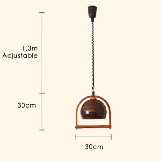 Vintage Træ Pendellampe - 30cm