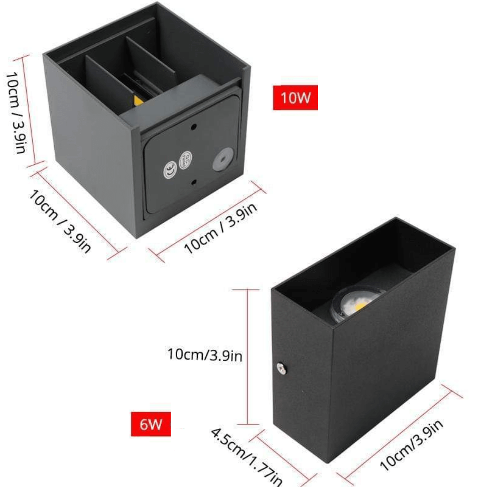 Vandtæt LED-væglampe i aluminium til udendørs