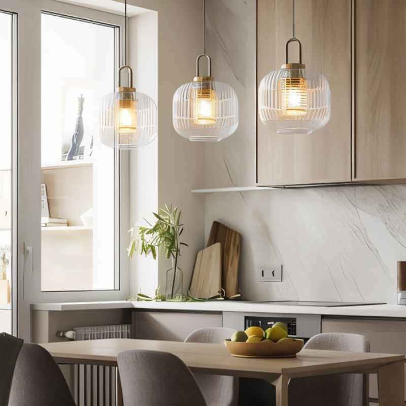 Elegant Stribet Glas Pendellampe