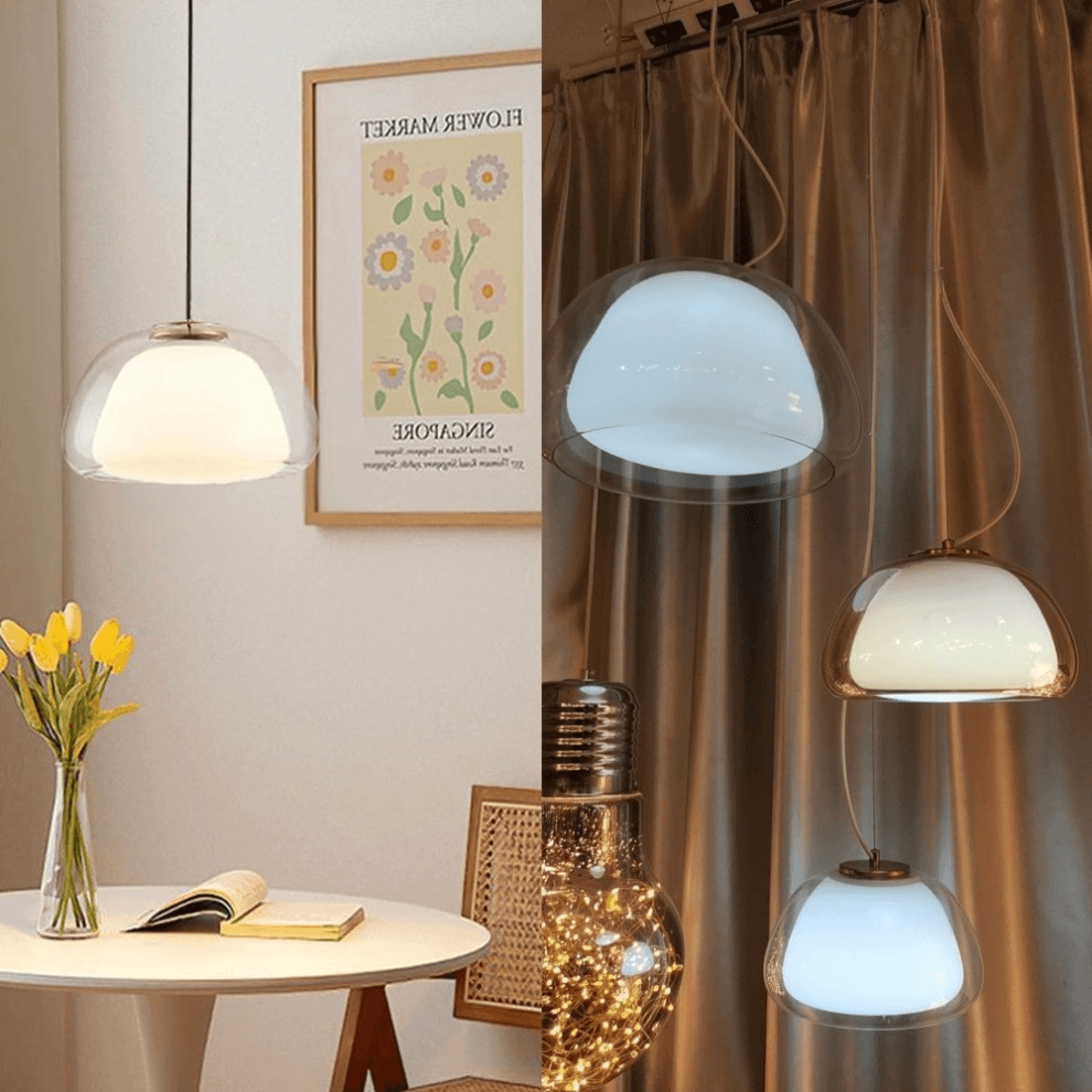 Elegant Jelly Pendellampe i Mælkeglas