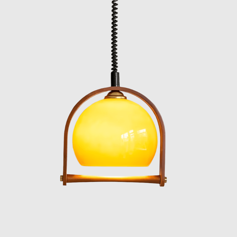 Vintage Træ Pendellampe - 30cm