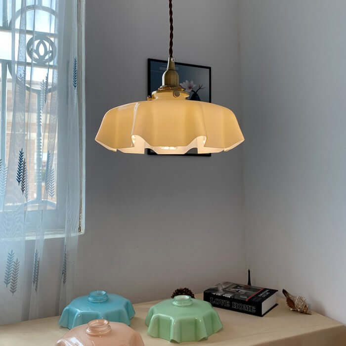 Elegant Retro Blomsterlampe i Glas