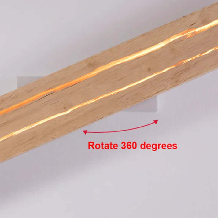 Rustik Trævæglampe med Revnet Design - 30/50cm