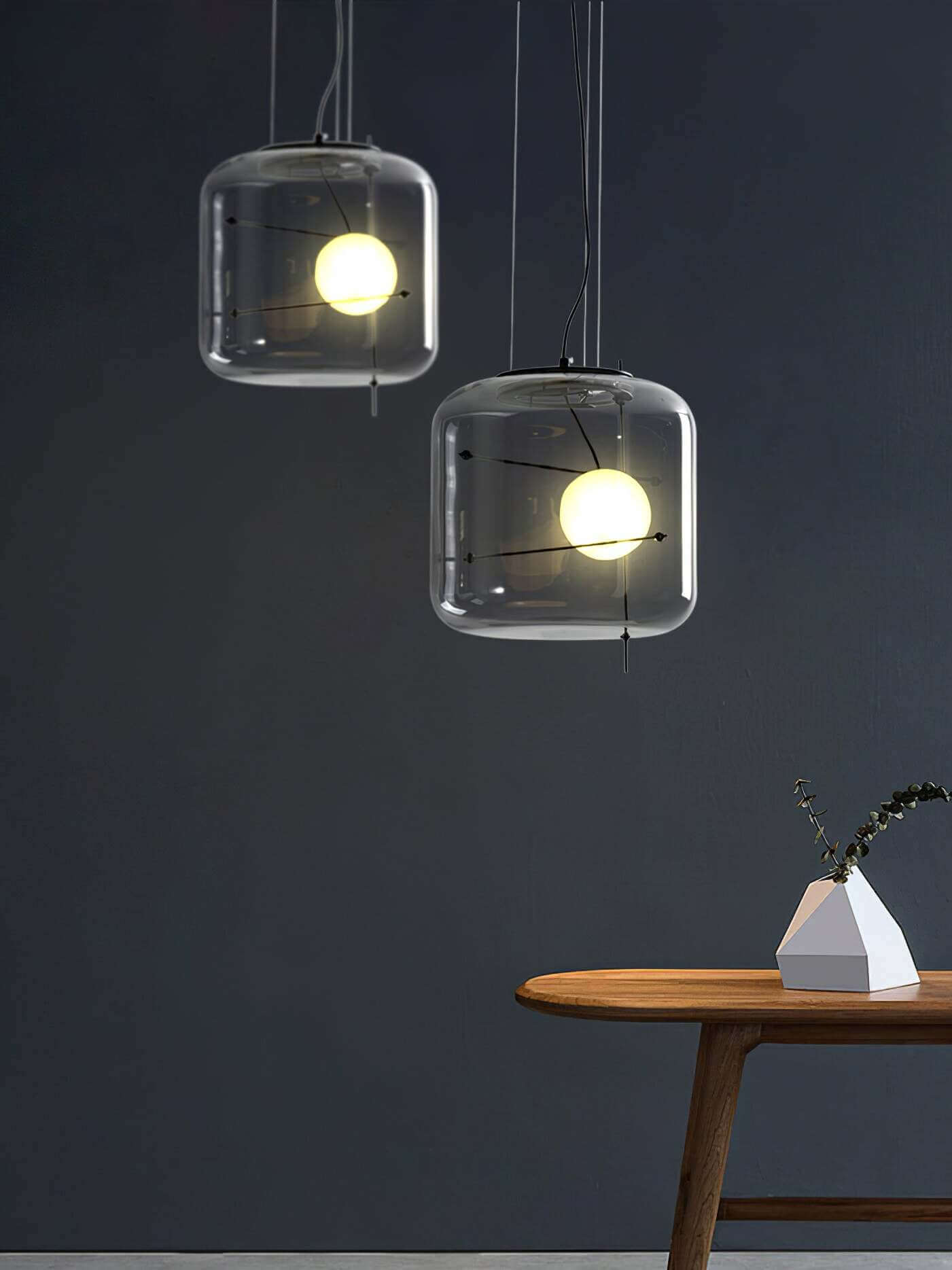 Elegant Glas Pendellampe - 30cm