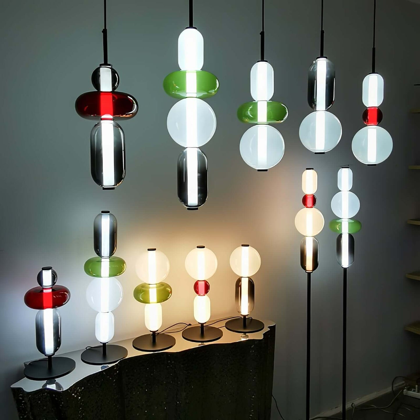 Farverig Glas Pendel - Moderne Designlampe