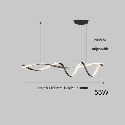 Moderne LED Lysekrone i Sort - 116cm