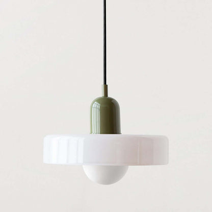 Farvet Glas Pendellampe - Bauhaus Design