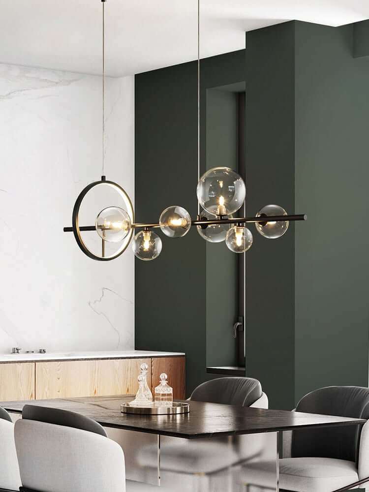 Elegant Boblelysekrone i Glas
