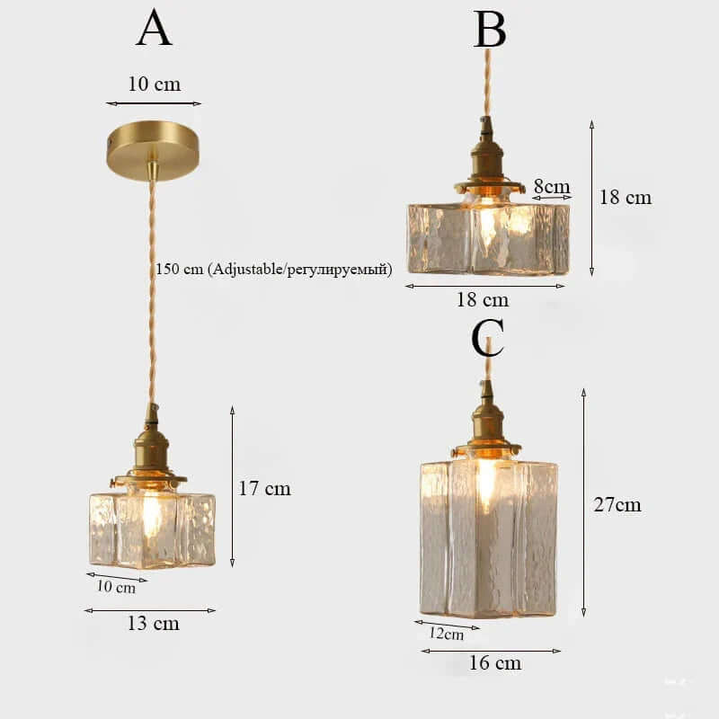Elegant Retro Glas Hængelampe - 3 Størrelser