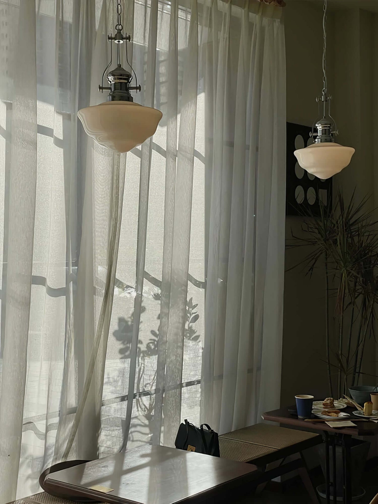 Elegant Skolehus Pendellampe - 30cm Glas