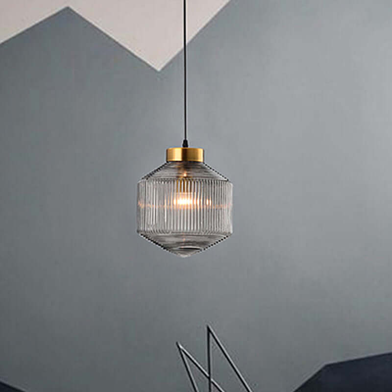 Elegant Drum Pendel Lampe i Glas