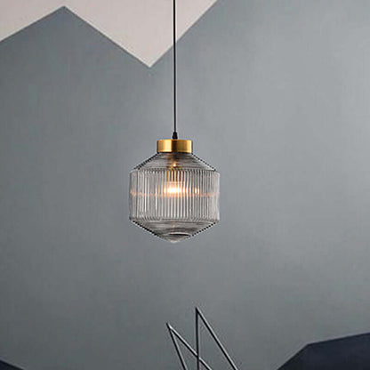 Elegant Drum Pendel Lampe i Glas